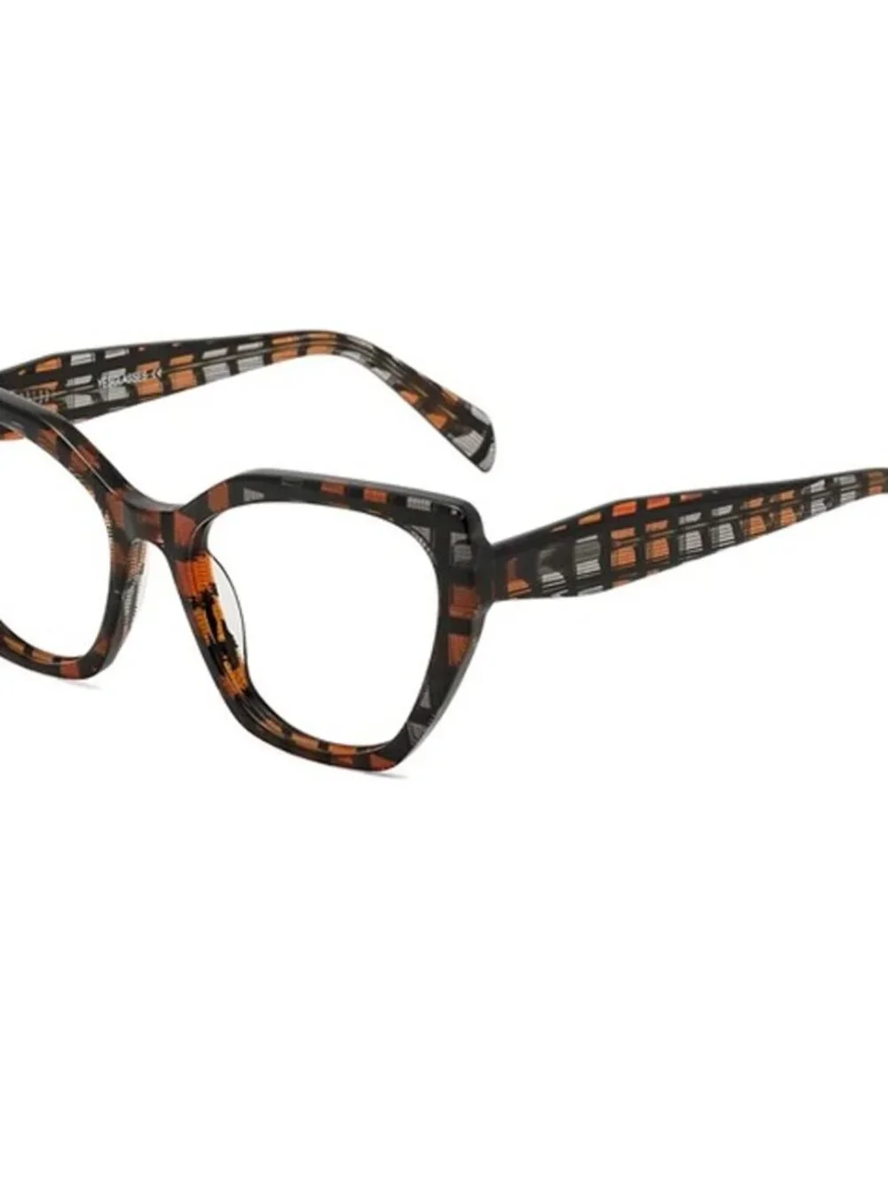 YesGlasses Tilton Hipster Cat Eye Geometric Reader Glasses R15812 Brown 3.0